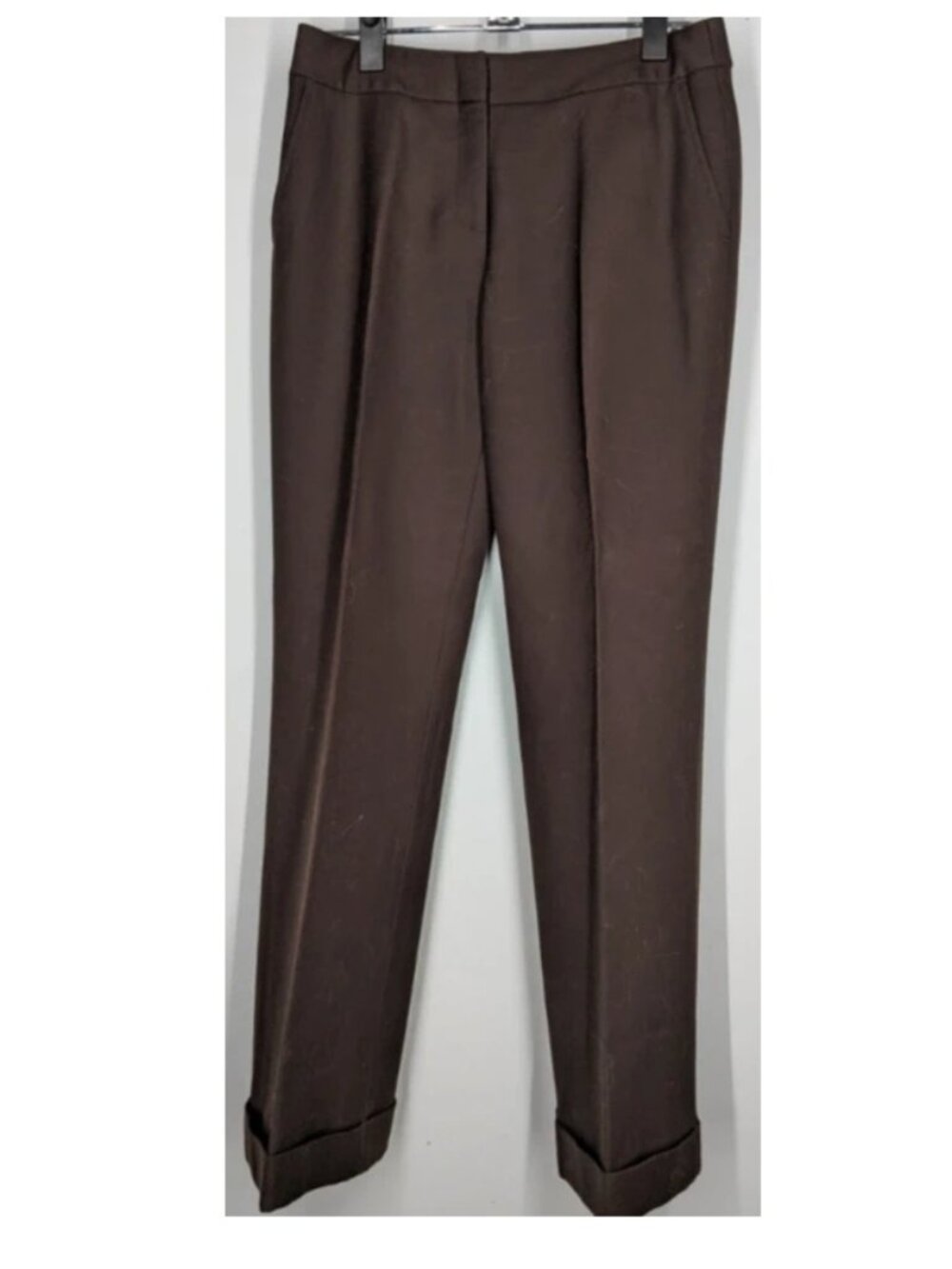 JCrew classic dark brown wool slacks - US petite 2 - Picture 3 of 5